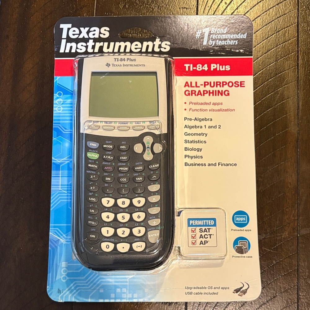 Texas Instruments TI-84 Plus Graphing Calculator - Black, White